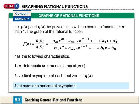 GRAPHING RATIONAL FUNCTIONS
