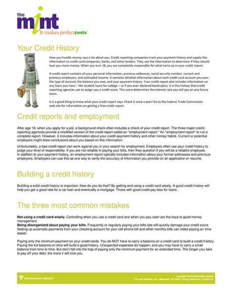 Credit reports and employment