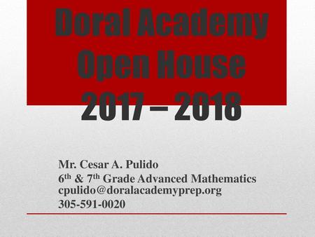 Doral Academy Open House 2017 – 2018