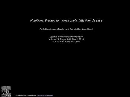 Nutritional therapy for nonalcoholic fatty liver disease