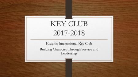 KEY CLUB Kiwanis International Key Club