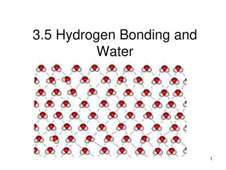 3.5 Hydrogen Bonding and Water