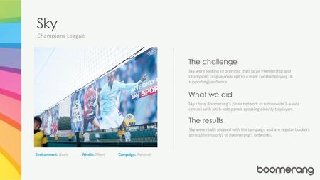 Sky The challenge What we did The results Champions League