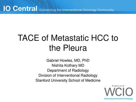 TACE of Metastatic HCC to the Pleura