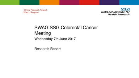 SWAG SSG Colorectal Cancer Meeting