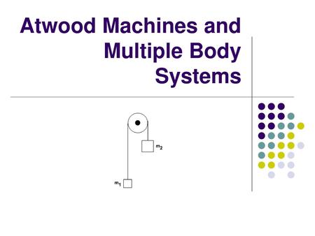 Atwood Machines and Multiple Body Systems