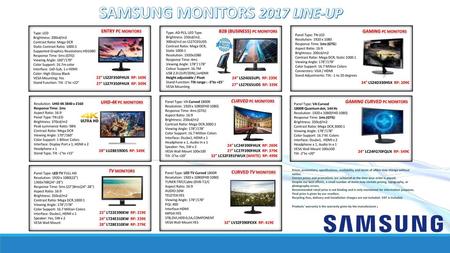 SAMSUNG MONITORS 2017 LINE-UP