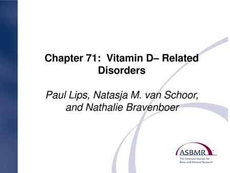 Chapter 71: Vitamin D– Related Disorders