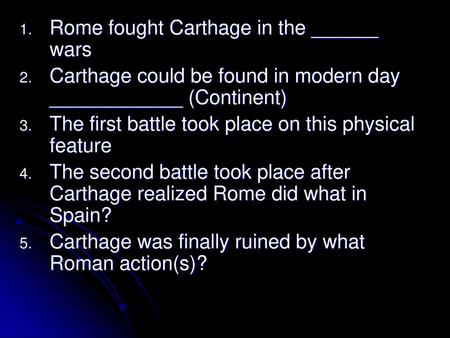 Rome fought Carthage in the ______ wars