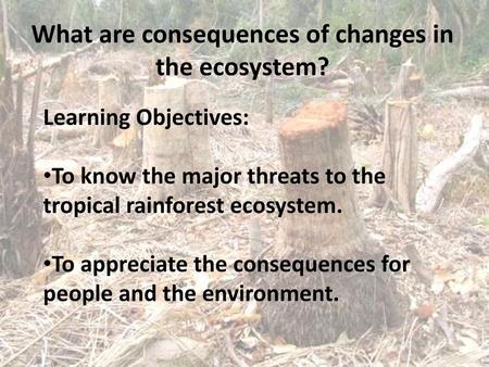What are consequences of changes in the ecosystem?