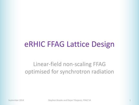 eRHIC FFAG Lattice Design