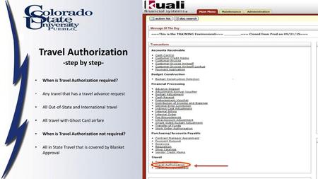 Travel Authorization -step by step-