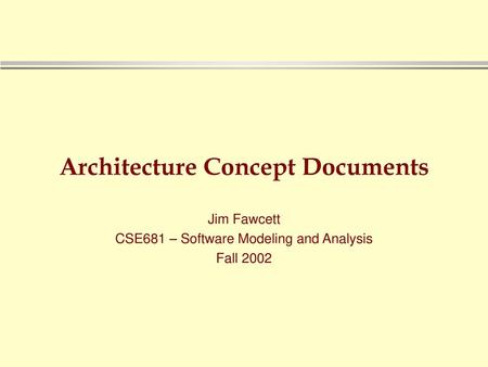Architecture Concept Documents