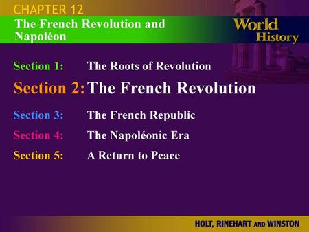 Section 2: The French Revolution