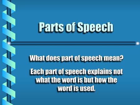 8 parts of speech with meaning and examples ppt