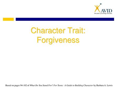 Character Trait: Forgiveness