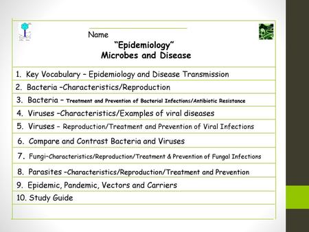 “Epidemiology” Microbes and Disease
