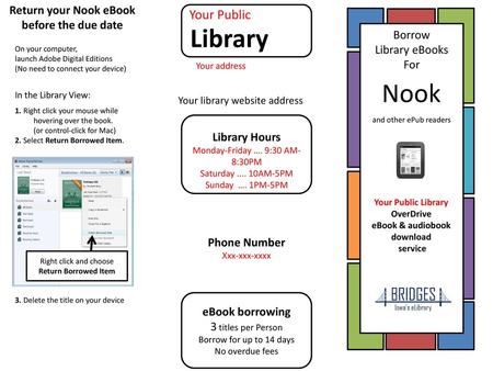 Library Nook Your Public Return your Nook eBook before the due date