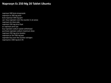 Naprosyn Ec 250 Mg 20 Tablet Ubuntu