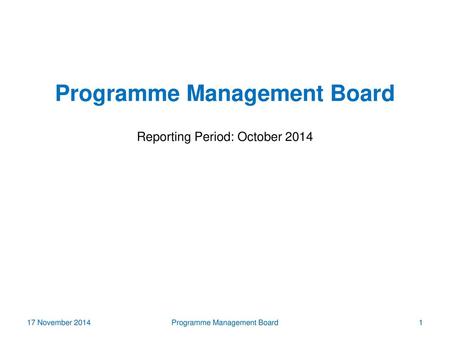 Programme Management Board