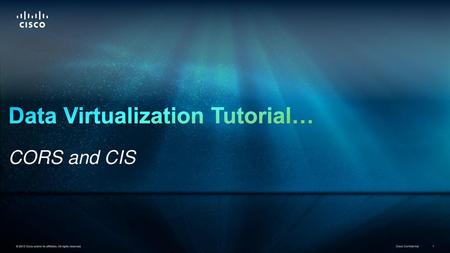 Data Virtualization Tutorial… CORS and CIS
