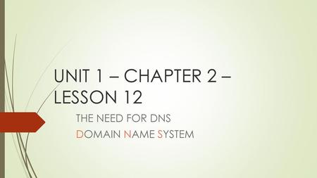 THE NEED FOR DNS DOMAIN NAME SYSTEM