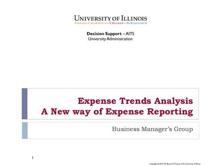 Expense Trends Analysis A New way of Expense Reporting