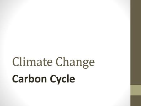 Climate Change Carbon Cycle.