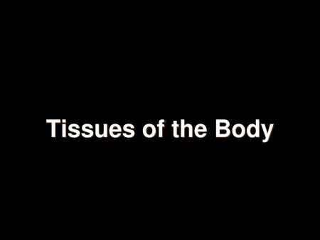 Tissues of the Body.