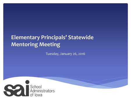 Elementary Principals’ Statewide Mentoring Meeting