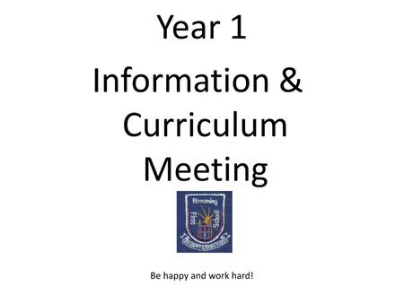 Information & Curriculum Meeting