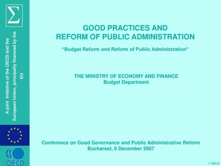 GOOD PRACTICES AND REFORM OF PUBLIC ADMINISTRATION
