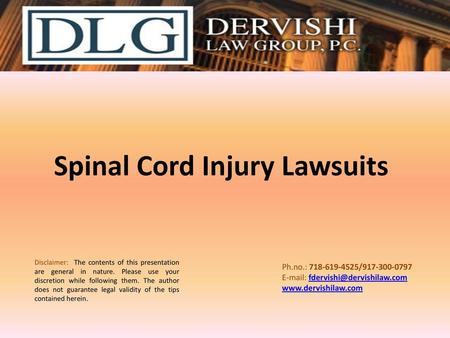 Spinal Cord Injury Lawsuits
