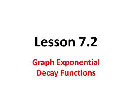 Graph Exponential Decay Functions