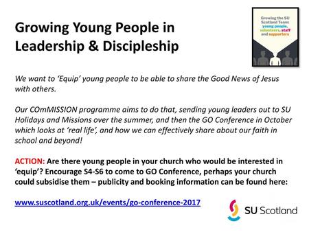 Growing Young People in Leadership & Discipleship