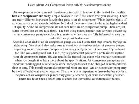 Learn About: Air Compressor Pump bestaircompressor