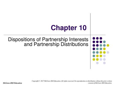 Dispositions of Partnership Interests and Partnership Distributions