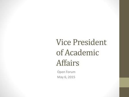 Vice President of Academic Affairs
