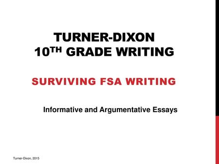 Turner-Dixon 10th Grade Writing