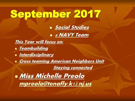 September 2017 Miss Michelle Preolo