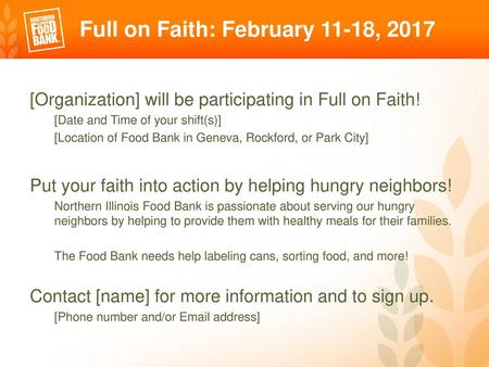 Full on Faith: February 11-18, 2017