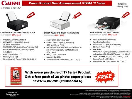 Canon Product New Announcement PIXMA TS Series