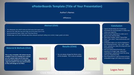 ePosterBoards Template (Title of Your Presentation)