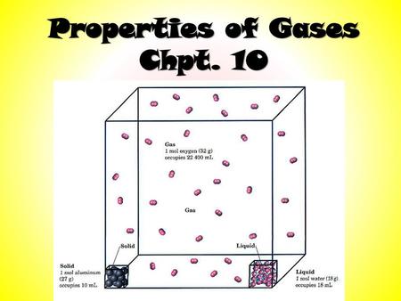Properties of Gases Chpt. 10.