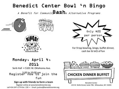 Benedict Center Bowl ‘n Bingo Bash
