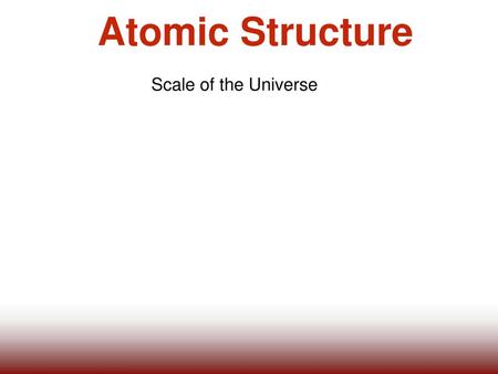 Atomic Structure Scale of the Universe.