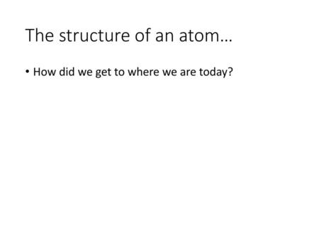 The structure of an atom…