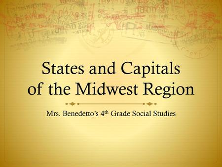 States and Capitals of the Midwest Region