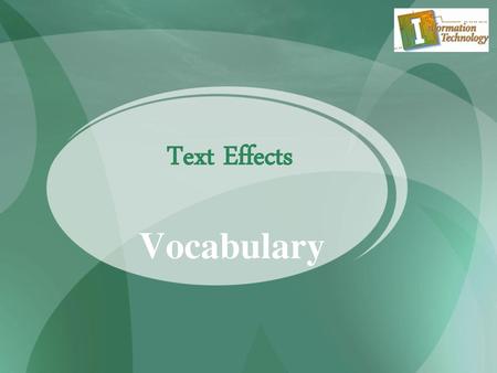 Text Effects Vocabulary.