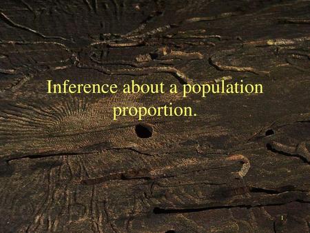 Inference about a population proportion.